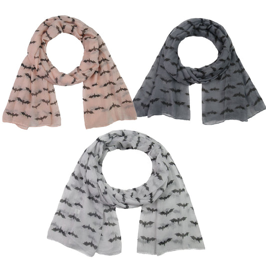 Bat print Paris yarn scarf