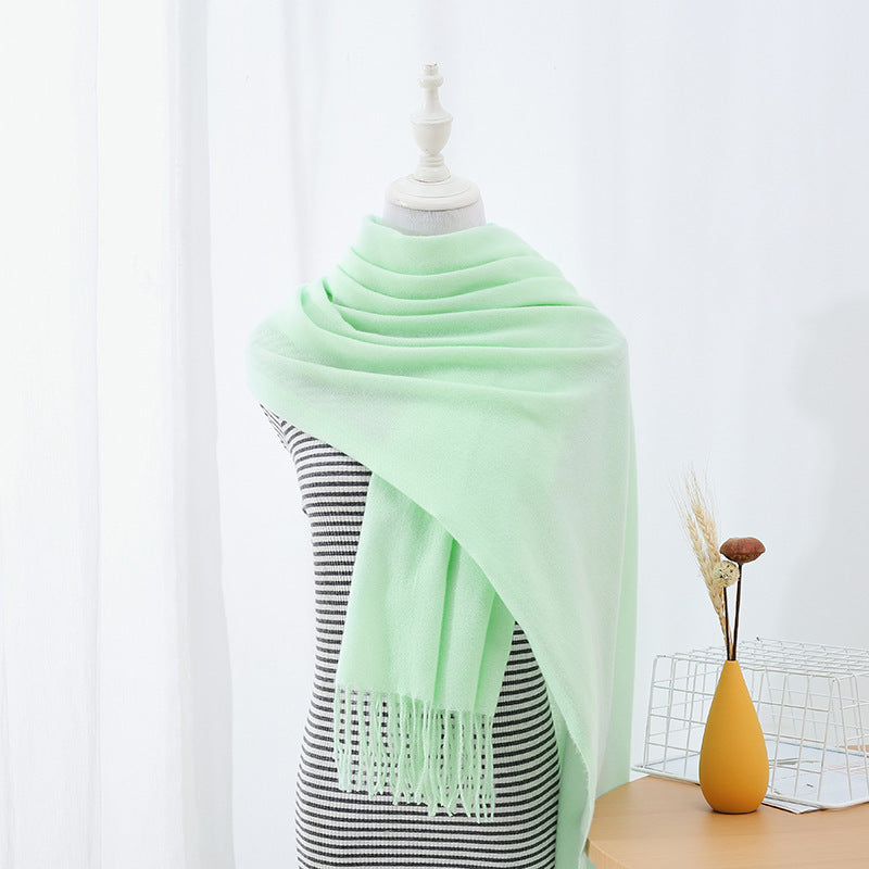 Solid Colored Long Towel Thickened For Warmth