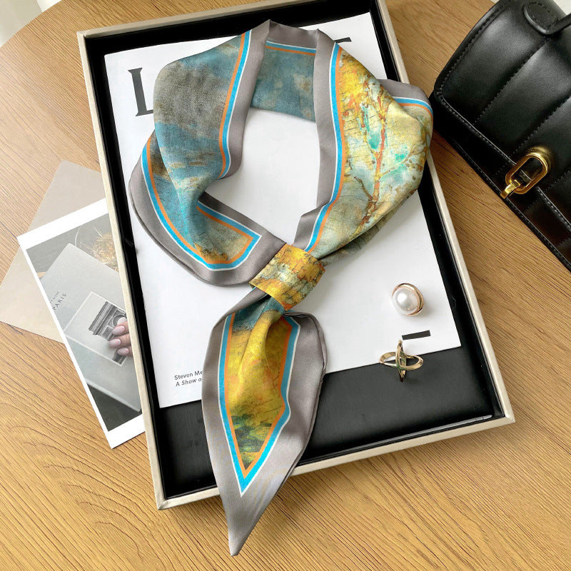 Simple Decorative Oil Painting Ear Scarf