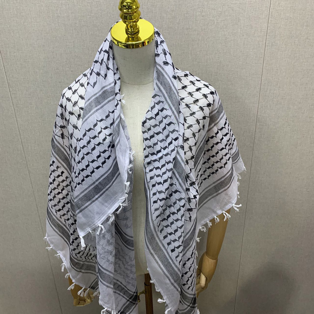 Cross-border Arab Unisex Rice Grain Knot Printing Fashion Square Scarf