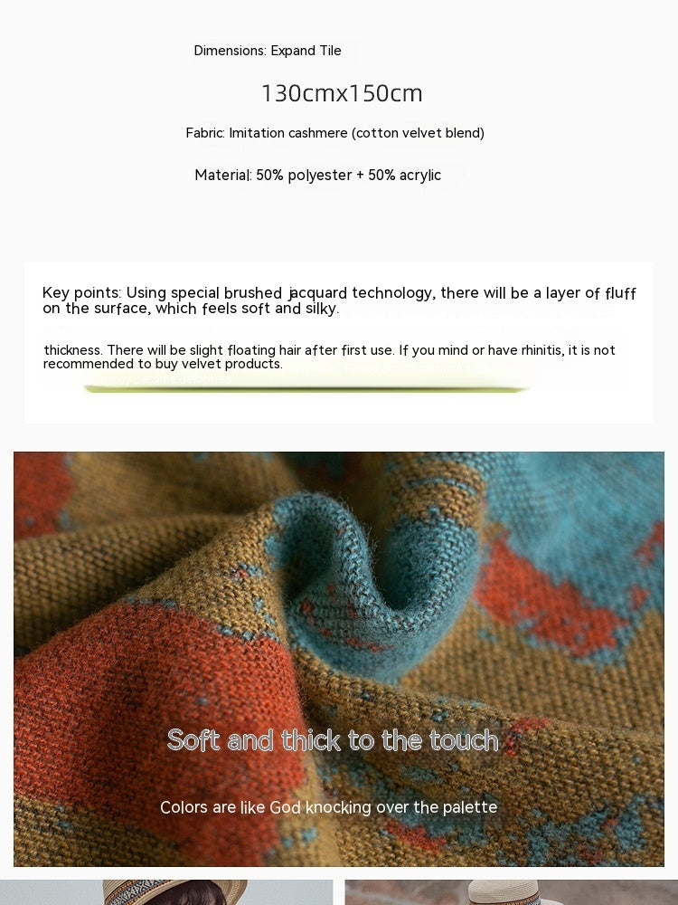 All-match Vintage Shawl Cloak Desert Cloak Photo Thickened Autumn And Winter Scarf