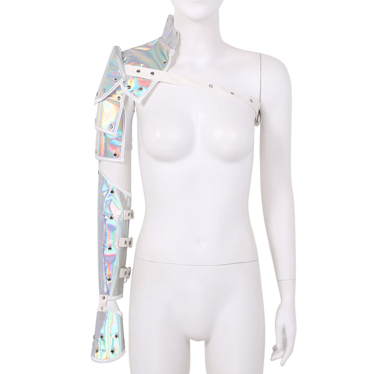 Silver Phantom Shoulder Arm Performance Dress