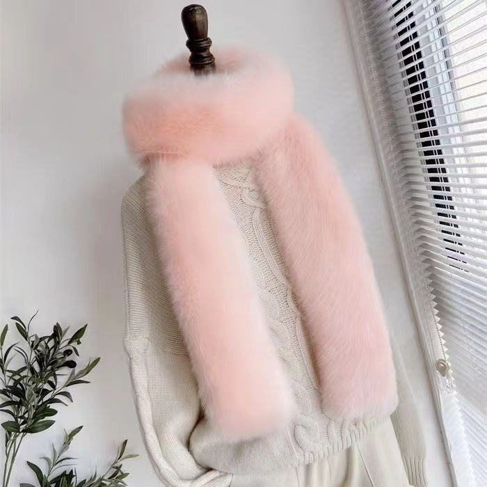 Women's Imitation Fox Fur Winter Extended Bib Shawl