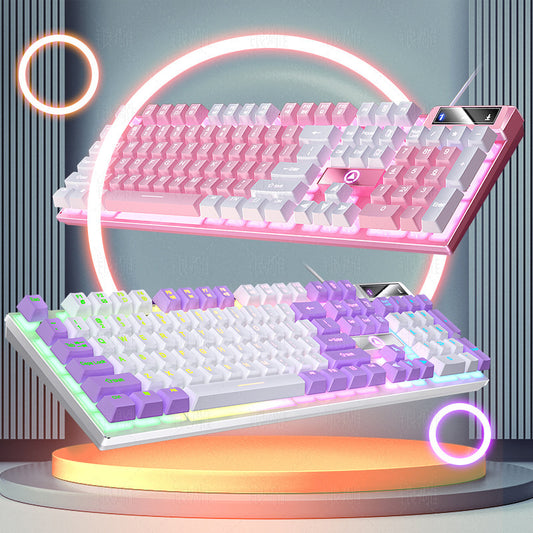 K500 Game Wired Color Matching Luminous Machinery Touch Desktop Computer Keyboard