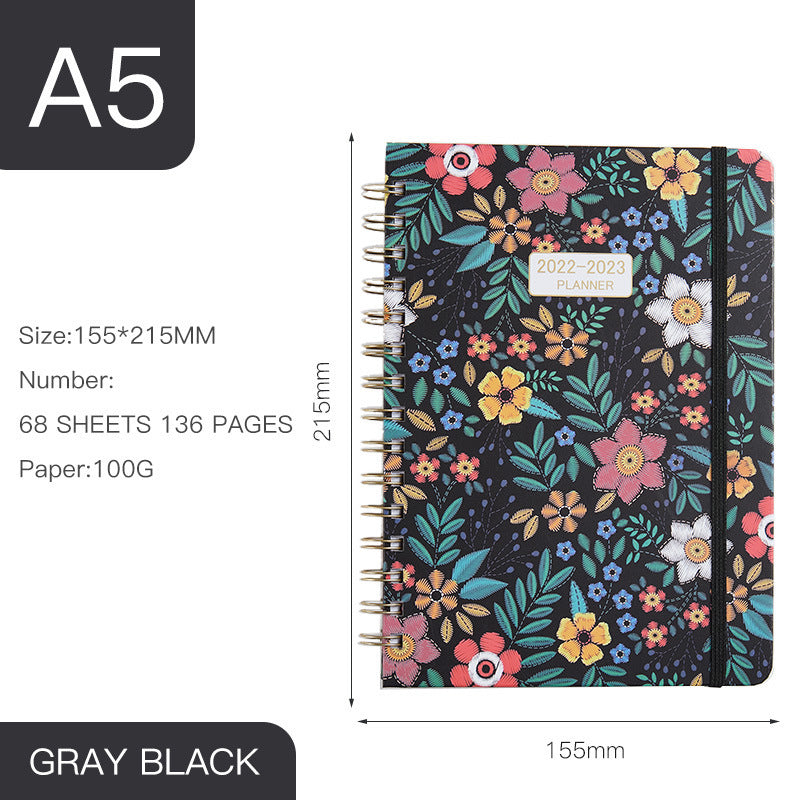 Annual Calendar A5 Coil Notebook English Book