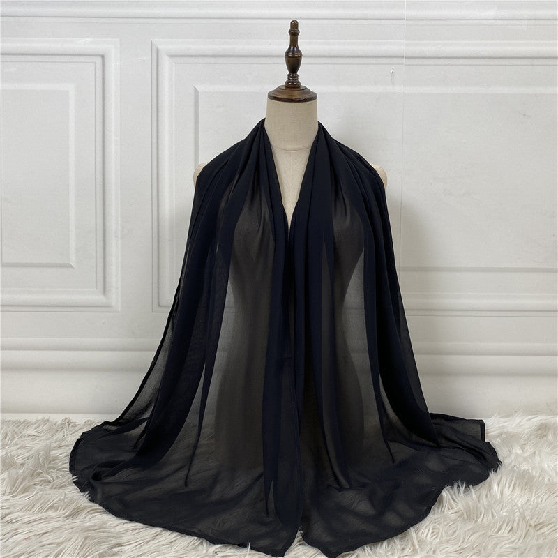 Solid Color Robe Fashion Chiffon Turban