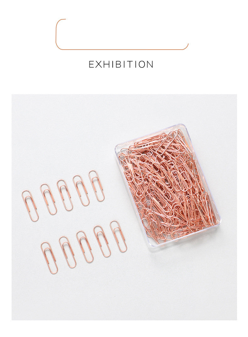 Cute Little Girly Heart Rose Gold Metal Paper Clip