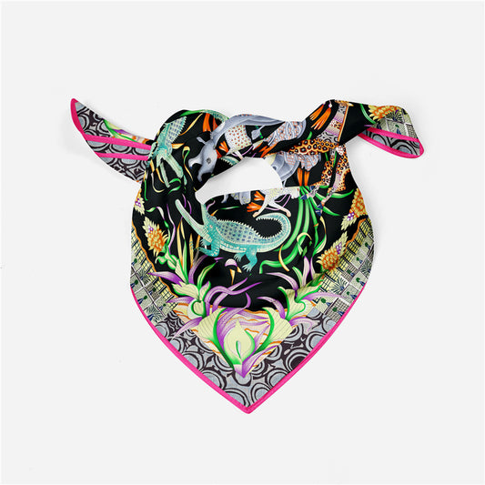 Women's Fashion Print Square Silk Scarf