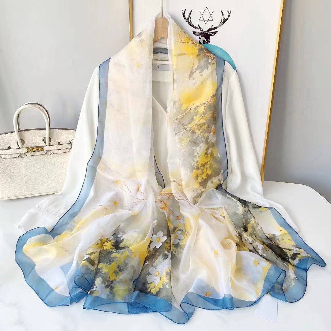 Yourou China Rose Printed Scarf