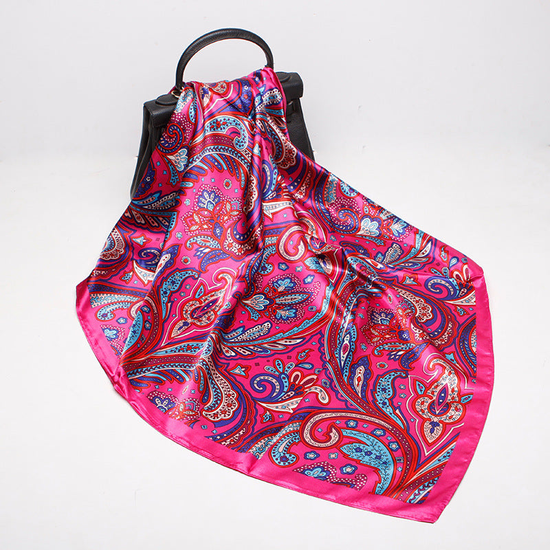 Silk-like Square Scarf Cashew Fern