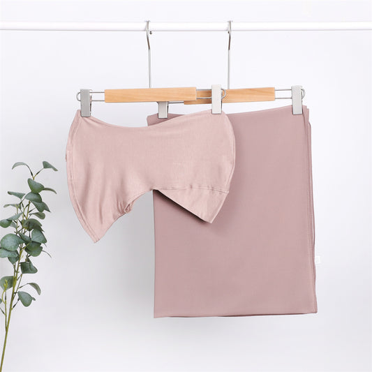 Modal Solid Color Breathable Fits Cap Pearl Chiffon Scarf