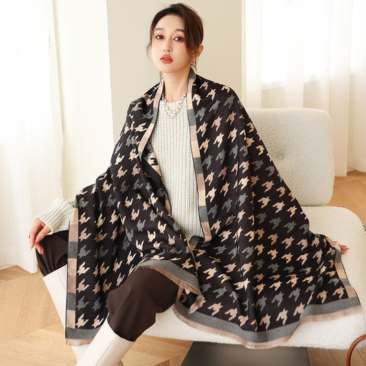 Warmth And Thickening Shawl Outside The Fashion And Fashionable High-grade Scarf
