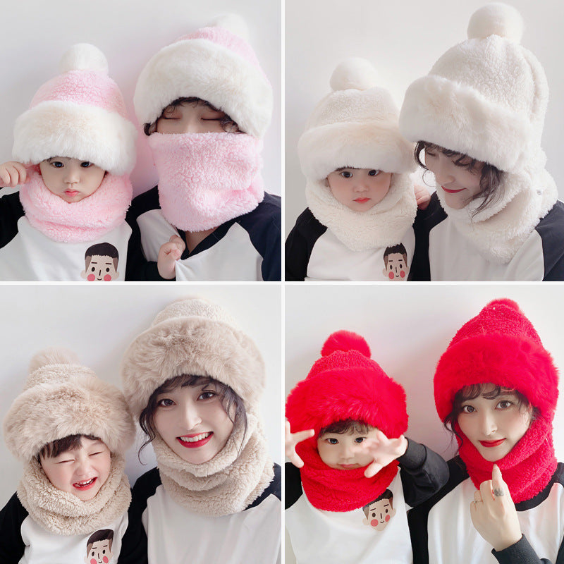 One-piece Baby Cold And Warm Thick Plush Hat