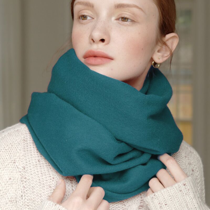Pure Wool Scarf Women's Warm Tassel Solid Color Scarf