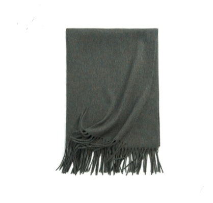 Autumn Winter Women's Solid Color Scarf Men's Plain Shawl Thickened Cloak
