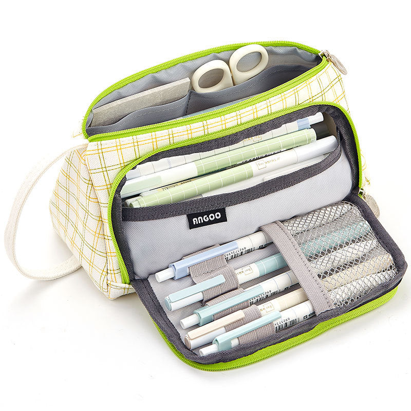 Plaid pencil case
