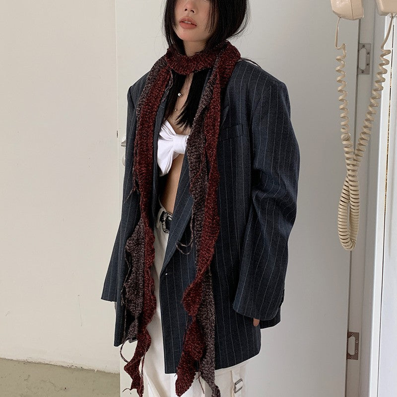 Irregular Tassel Woven Fine Scarf