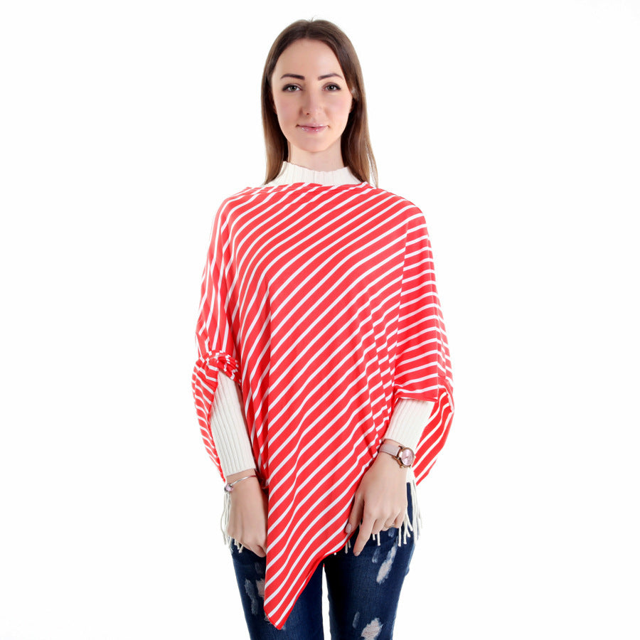 Shy Striped Nursing Shawl Scarf Mosquito Net Car Towel Anti-exposure