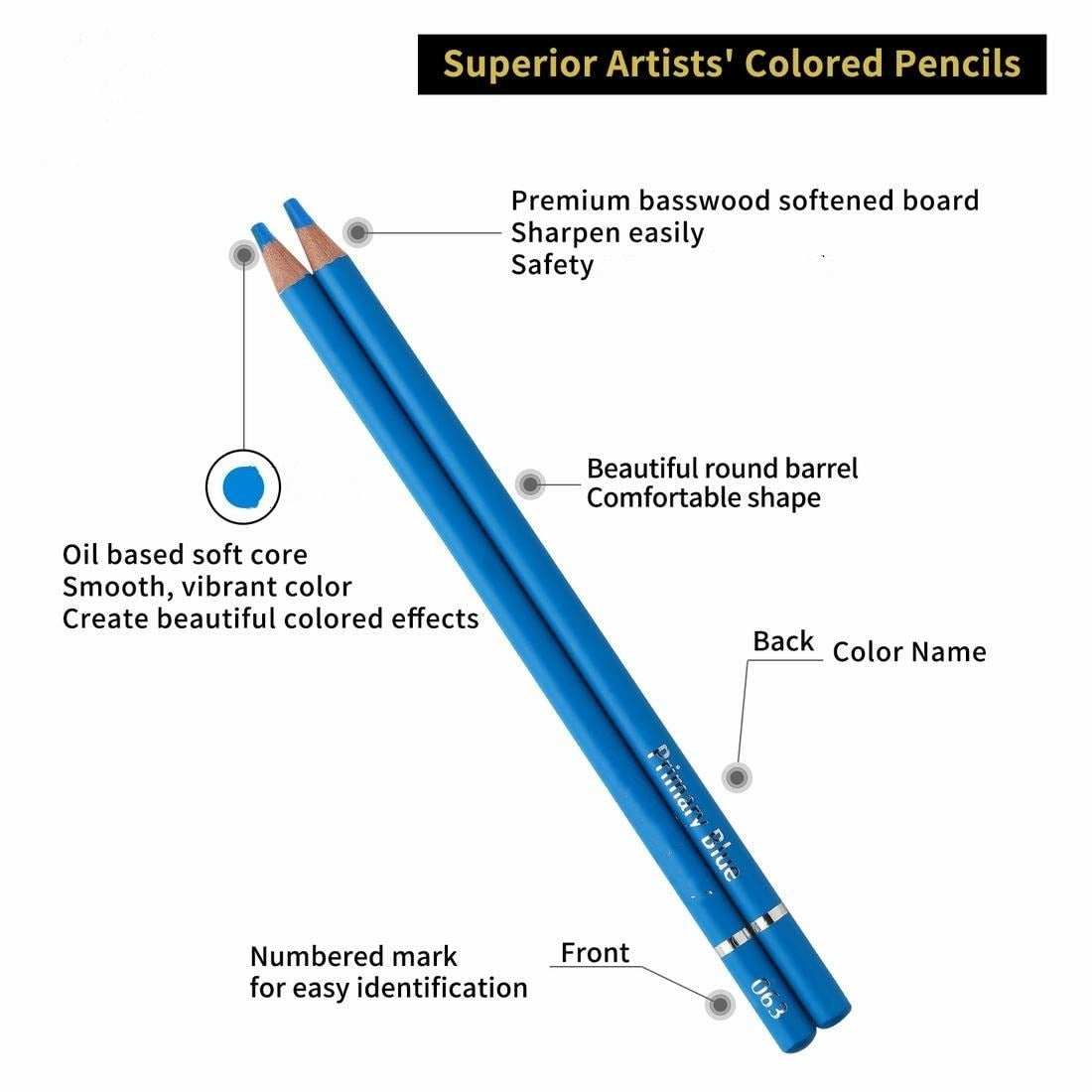 Oily Colored Pencil Round Brush Pot Color Lead Only For Art Painting Child Drawing