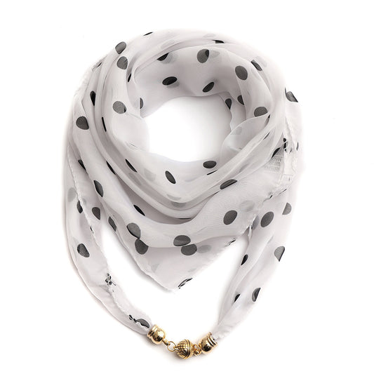 Golden Ball Floral Chiffon Scarf Women's Printed Thin