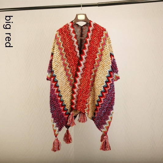 Ethnic Style Travel Cloak Scarf Dual-use