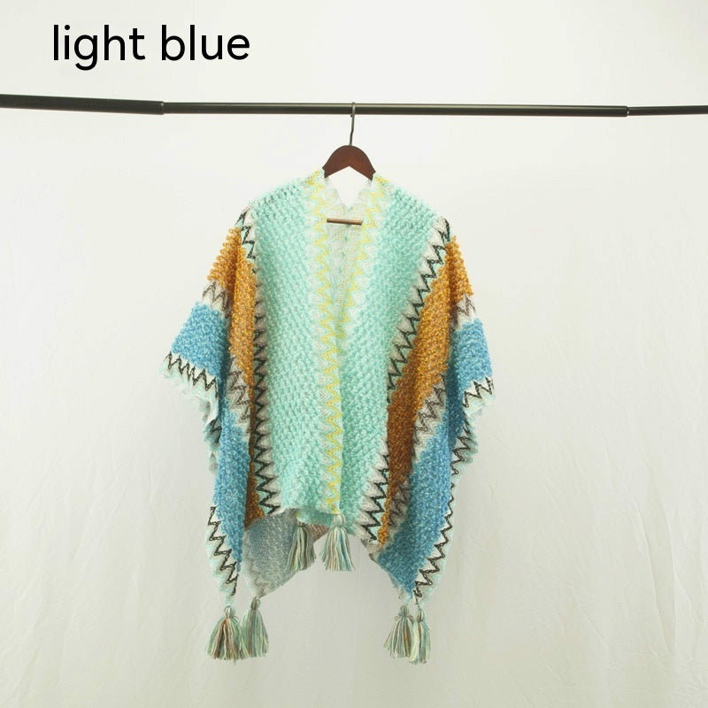 Ethnic Style Travel Cloak Scarf Dual-use
