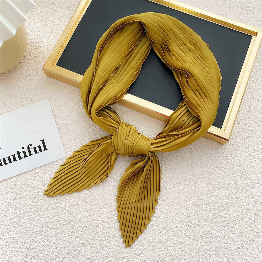 Women's Fashion Solid Color Pleated Scarf