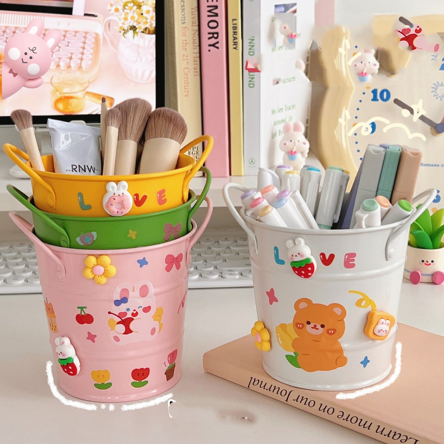 Creative Iron Art Student Desktop Storage Box
