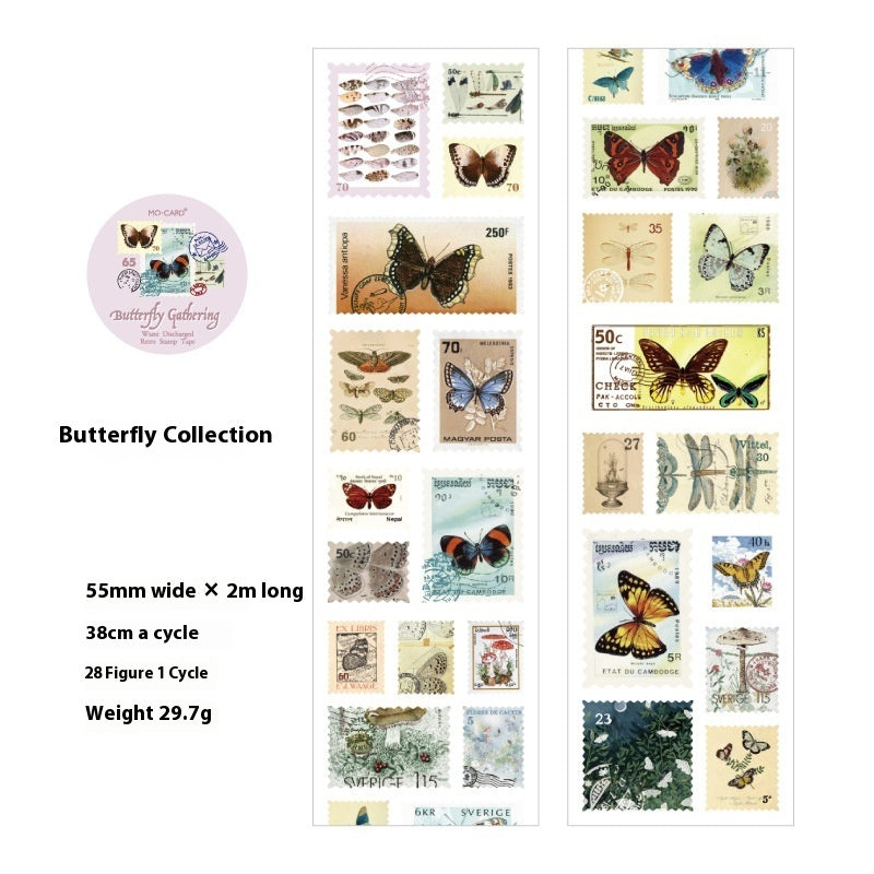 Retro Diy Journal Decoration Coated Paper Stamp