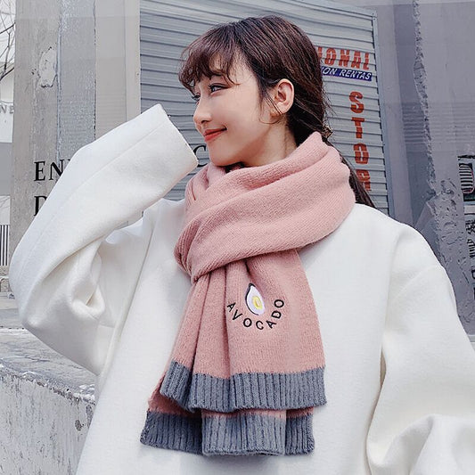 Knitted Scarf In Japanese Autumn And Winter