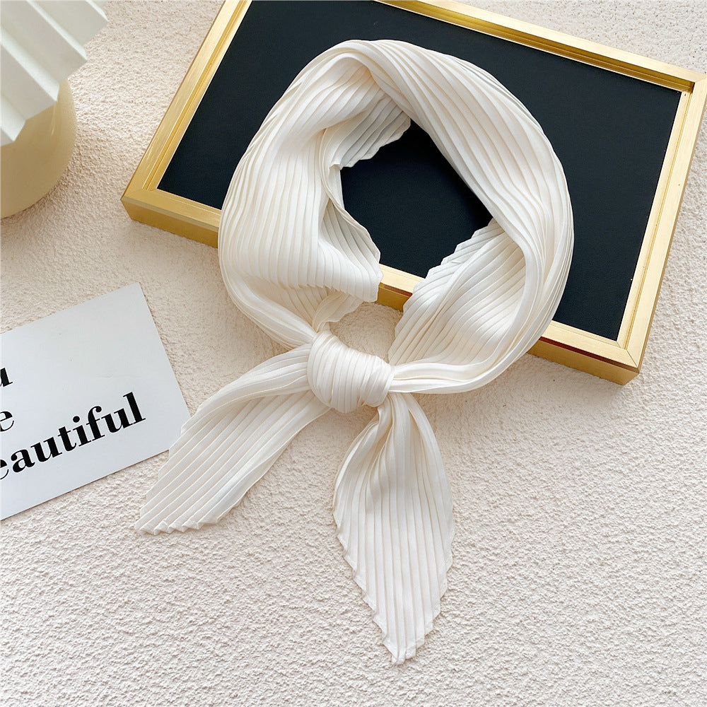 Women's Fashion Solid Color Pleated Scarf