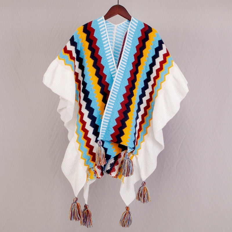 Ethnic Style Travel Cloak Scarf Dual-use