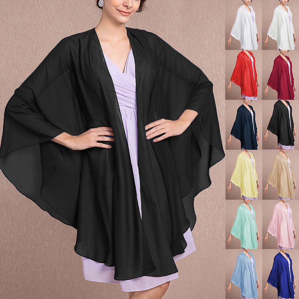 Spring And Summer Fashion Bridal Cloak Short Cardigan Chiffon Small Cape Wedding Accessories Ball Show