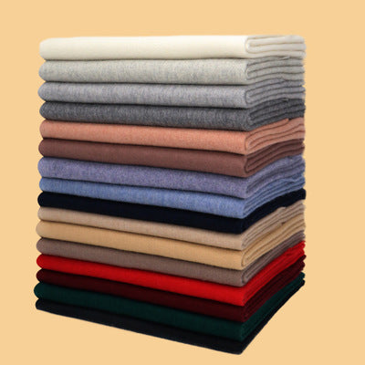 Autumn Winter Women's Solid Color Scarf Men's Plain Shawl Thickened Cloak