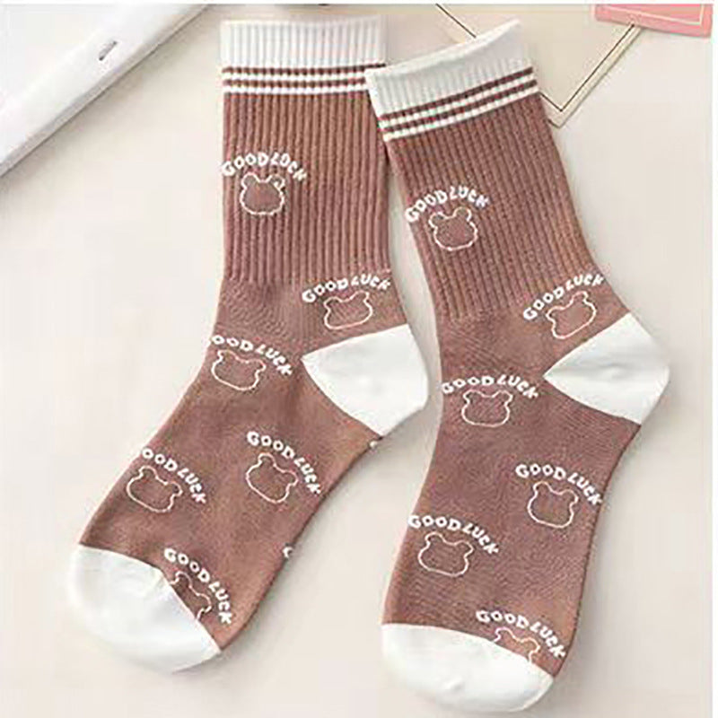 College Style Cartoon Trend Socks