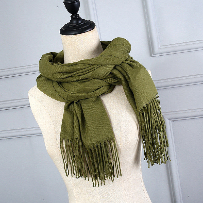Korean Version Of Cashmere Solid Color Scarf Annual Meeting