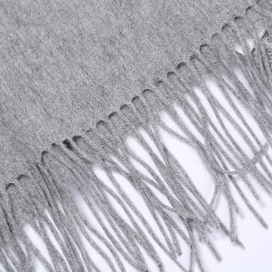 Autumn and winter clothing fashion thick shawl spinning pure wool scarf ladies solid color scarf