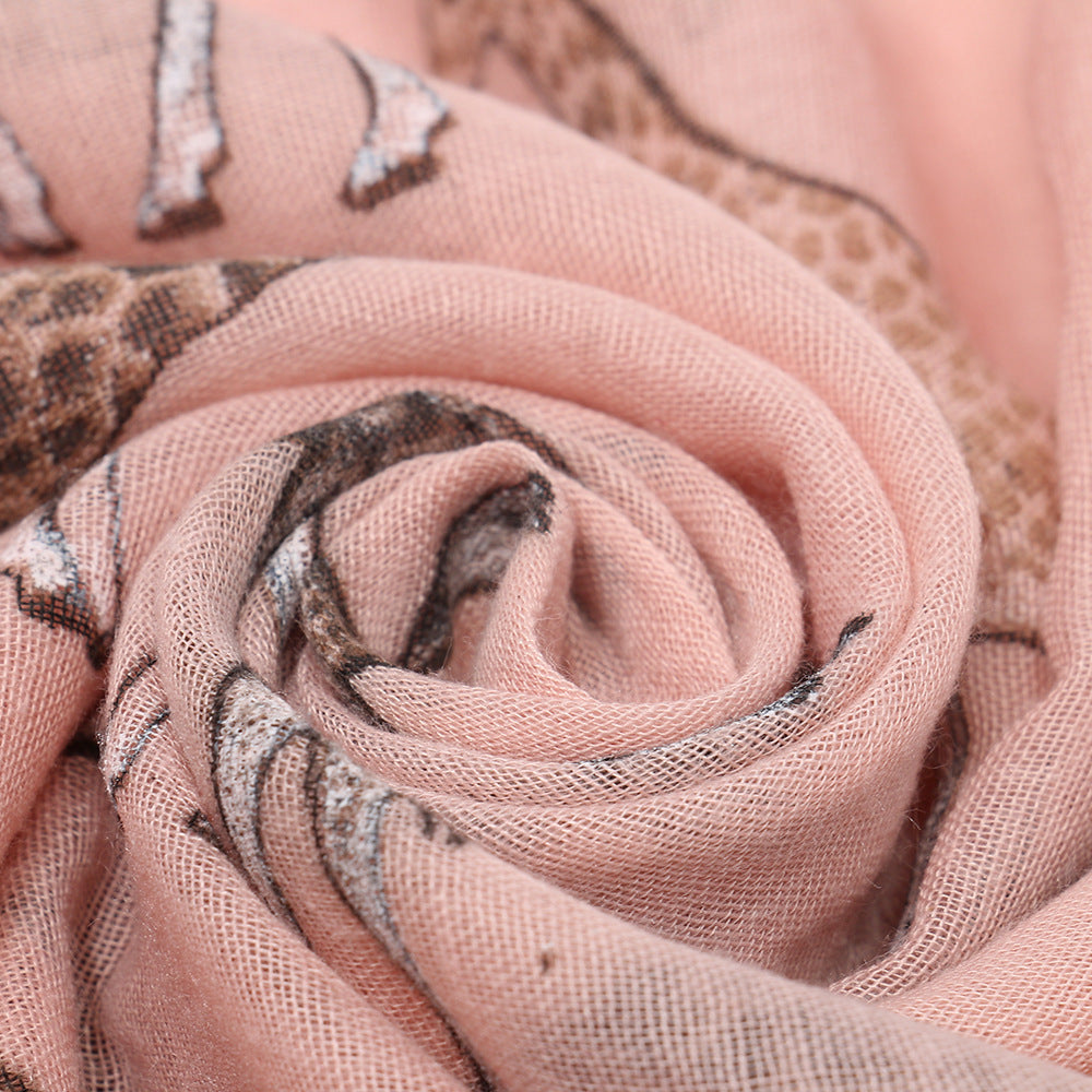 Women's Summer Thin Giraffe Printed Cute Fashion Shawl