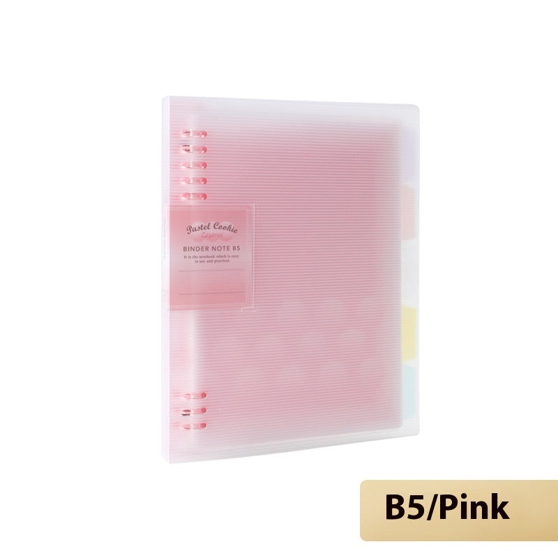Loose Spiral Notebook Shell Pastel Cookie Soft Light Refill B5 Plaid Impression A5
