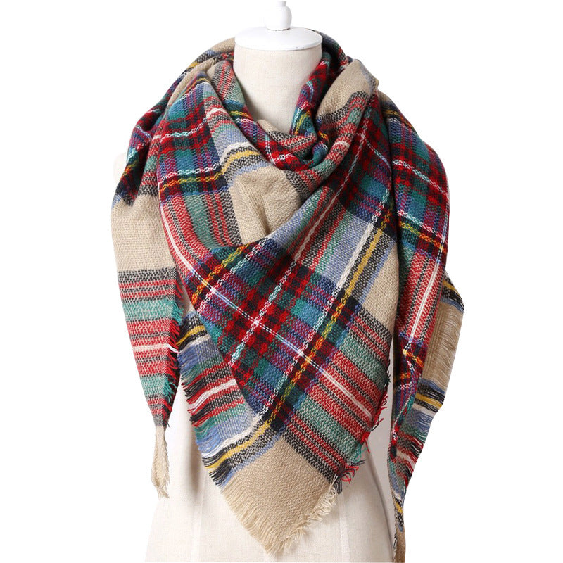 European And American Triangle Cashmere Women's Winter Scarf Shawl
