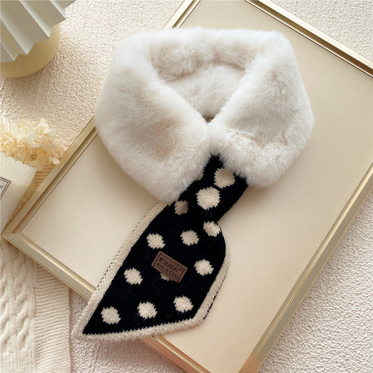 Collar Rex Rabbit Fur Winter Cross Scarf