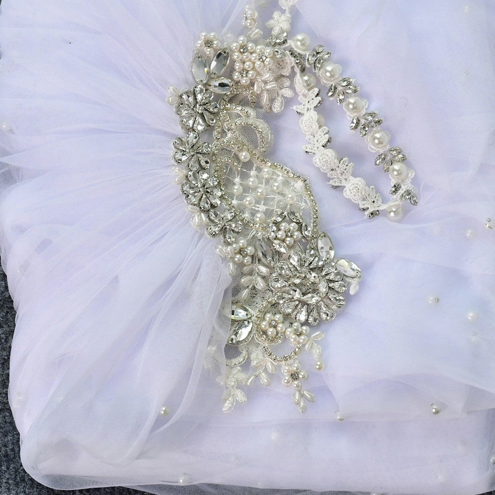 Bridal Cloak White In Thin Section Mesh Stage