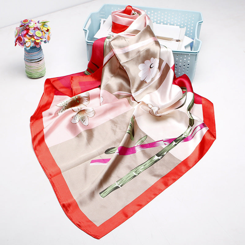 Women's 90cm Silk Like Bib Cashew Print