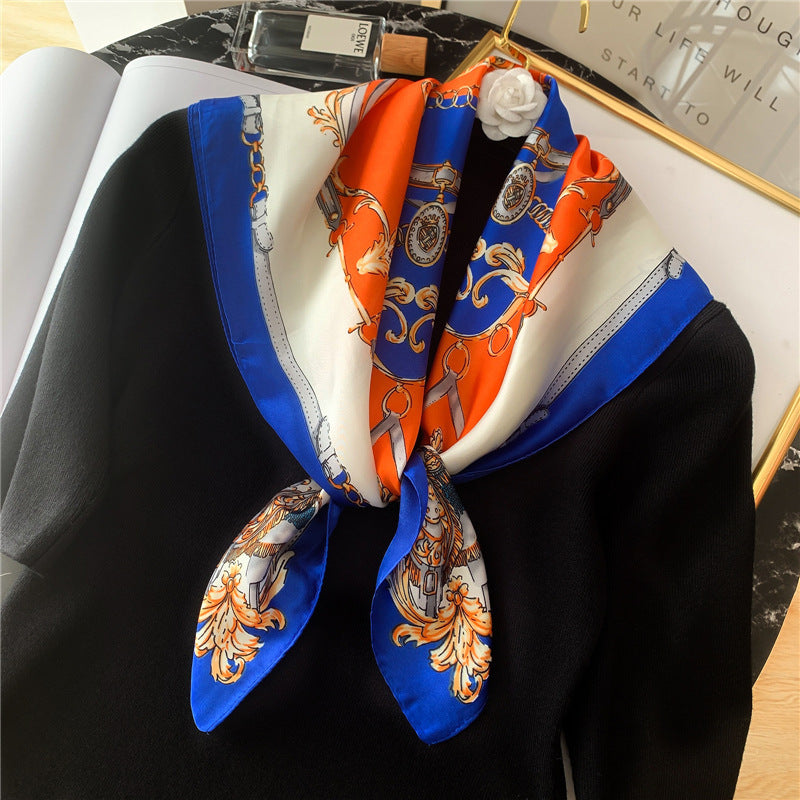 All-match Tying Bag Headband Color Matching Silk Scarf