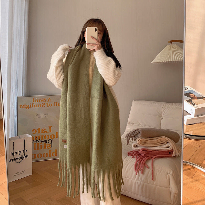 Women's Versatile Fashion Solid Color Warm Scarf