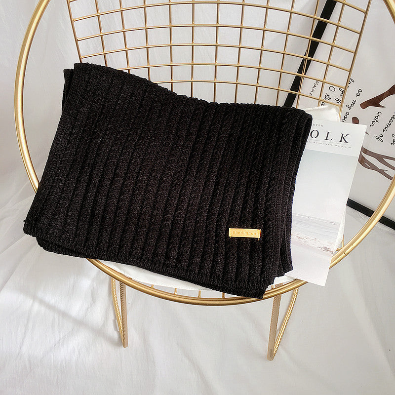 Women's Fashionable All-matching Thickened Warm Wool Knitted Scarf