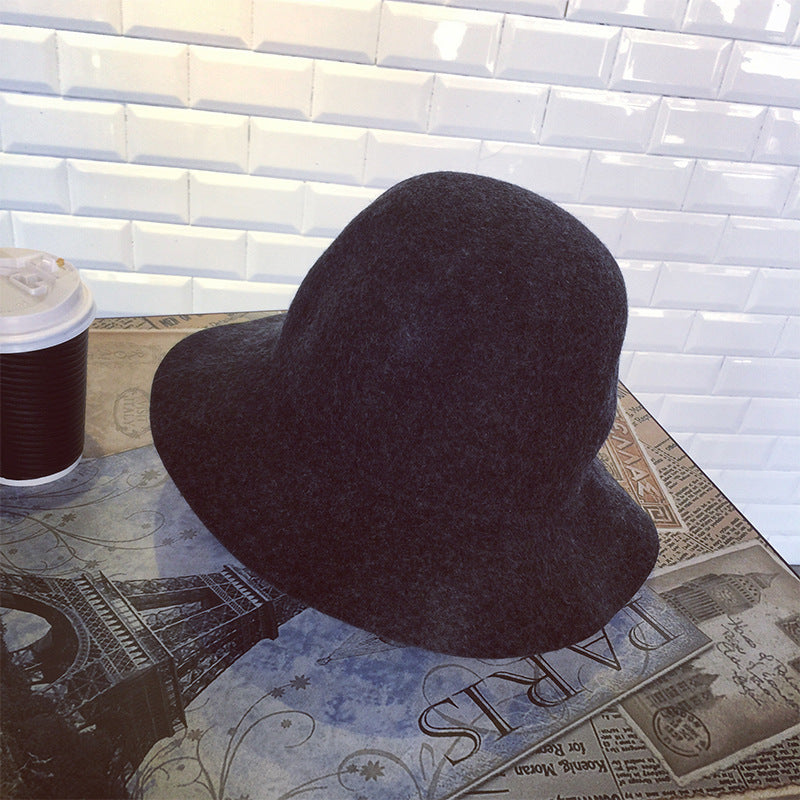 Thick pure wool top hat in autumn and winter