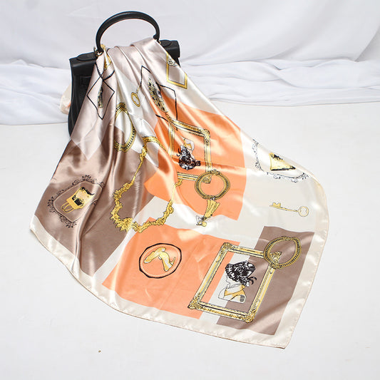 Autumn New Imitation Silk Scarf