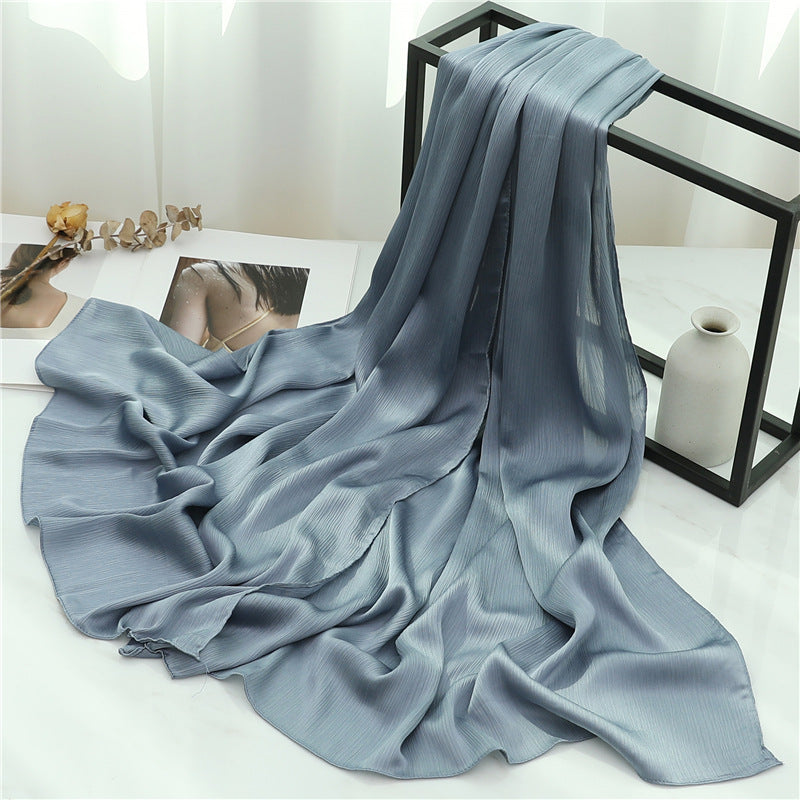 Solid Color Silk Scarf Basic All-matching