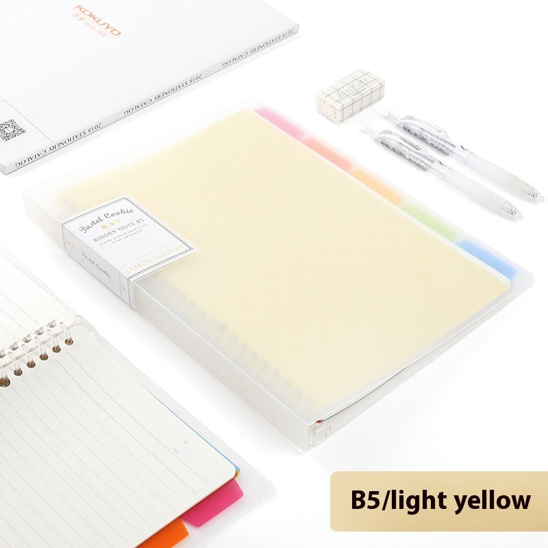 Loose Spiral Notebook Shell Pastel Cookie Soft Light Refill B5 Plaid Impression A5